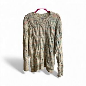 American Eagle Chunky Cable Knit Speckled Sweater Women’s Medium